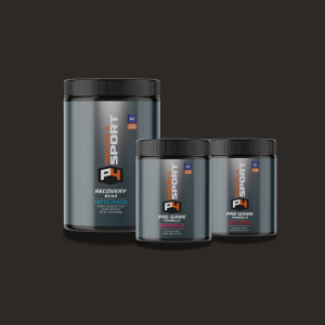 One can of Proven4 Recovery BCAA and two cans of P4 Pre-Workout Bundle