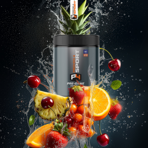 NSF Certified for Sport pre-workout powder in Fruit Punch flavor by Proven4, featuring 150mg caffeine and CarnoSyn Beta-Alanine with no jitters.