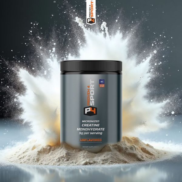 creatioe powder product photo, powder dramatically flying everywhere on can impact